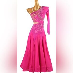 Smooth Ballroom Sparkly Rhinestone Embroidered Dance Competition Dress Costume